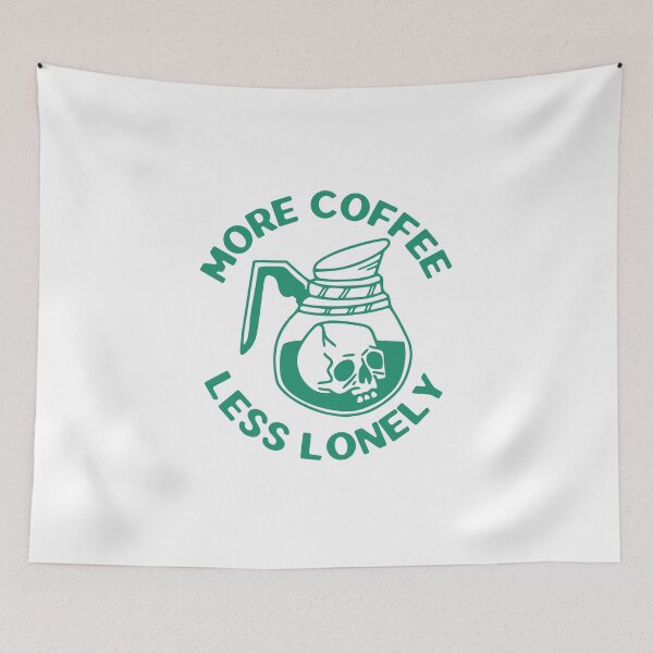 Item preview, More Coffee Less Lonely, Skull Coffee Pot, Green designed and sold by anghelapparel.