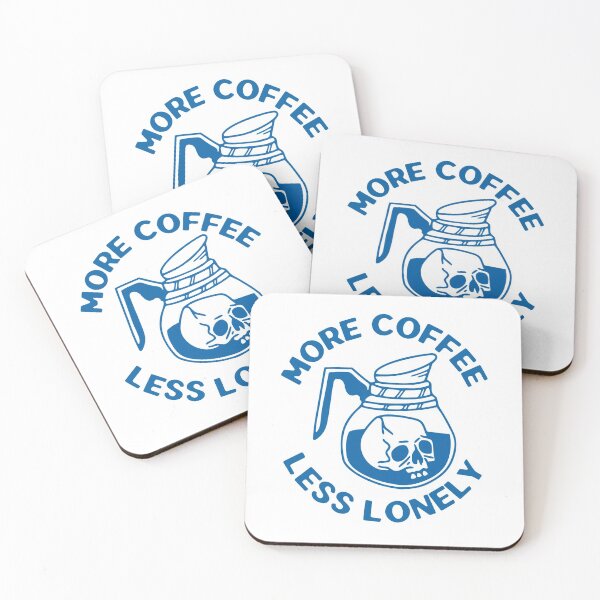 Item preview, More Coffee Less Lonely, Skull Coffee Pot, Blue designed and sold by anghelapparel.