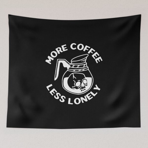 Item preview, More Coffee Less Lonely, Skull Coffee Pot, White designed and sold by anghelapparel.