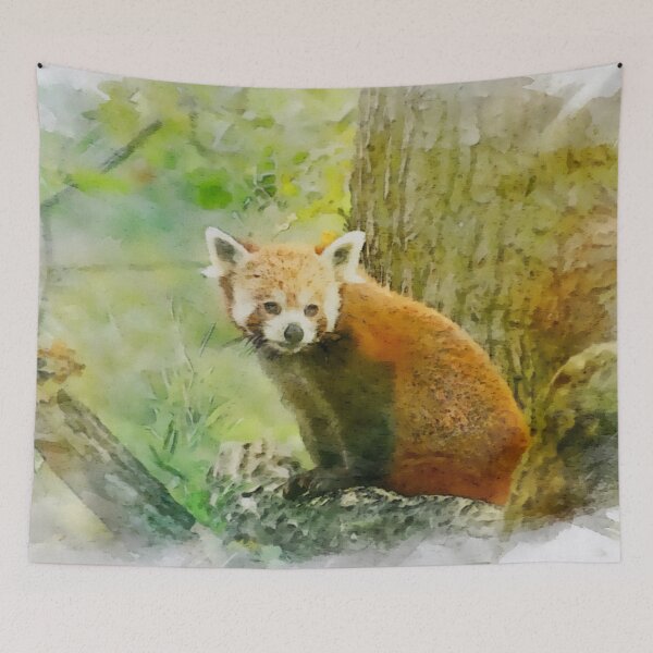 Item preview, Red panda. Digital watercolor painting designed and sold by Vivid Studio.
