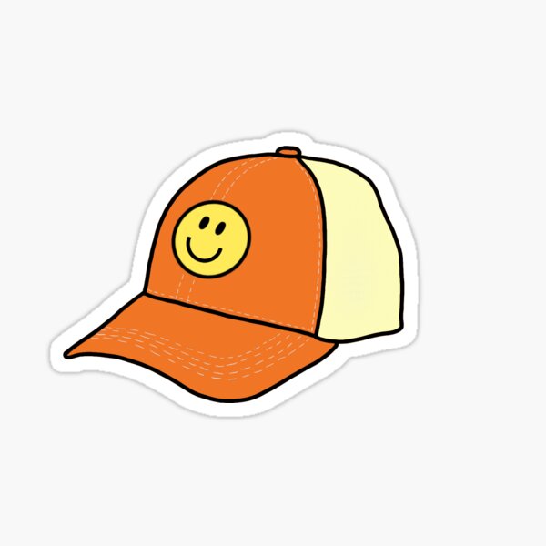 orange smiley face hat