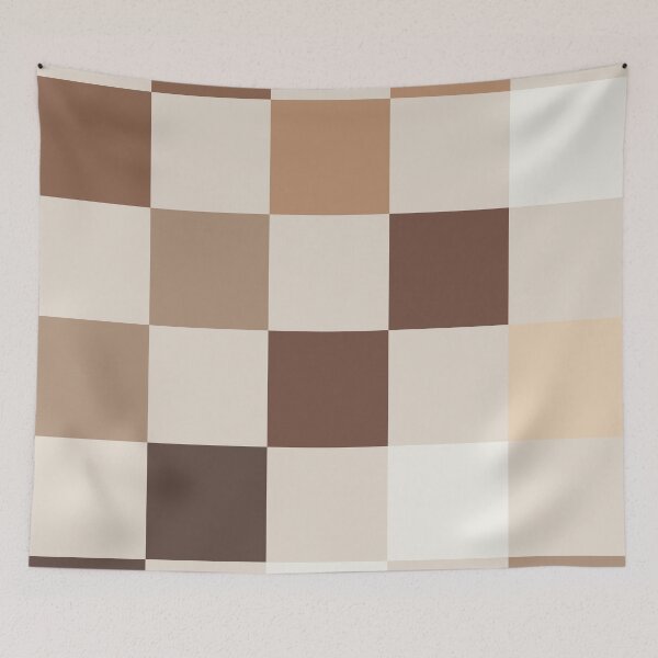 Item preview, White Tan Pattern Brown Checkerboard Print designed and sold by brookemiller801.