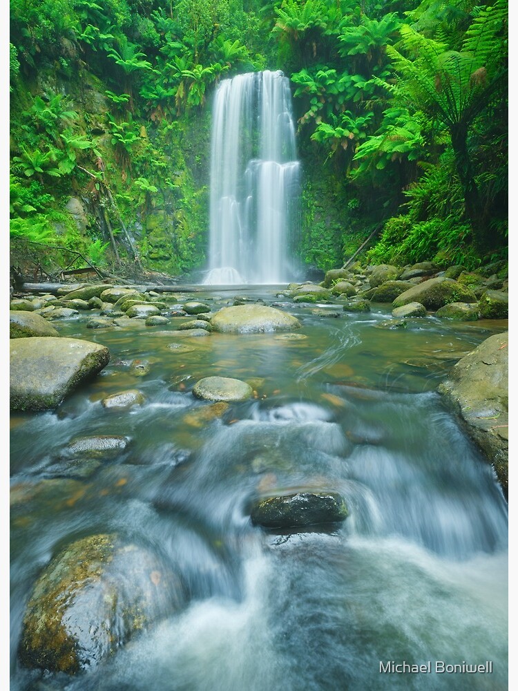 Thumbnail 2 of 2, Art Board Print, Beauchamp Falls, Great Otway National Park, Victoria, Australia designed and sold by Chockstone.