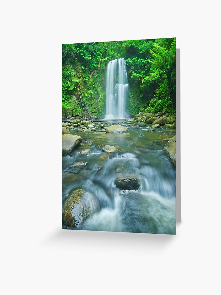 Thumbnail 1 of 2, Greeting Card, Beauchamp Falls, Great Otway National Park, Victoria, Australia designed and sold by Chockstone.