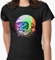 Astronaut Space Cat (digital rainbow version) Women's Fitted T-Shirt