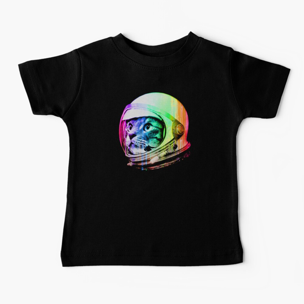 Astronaut Space Cat (digital rainbow version) Baby T-Shirt