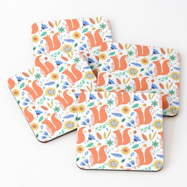 Item preview, Cute squirrels with flowers designed and sold by Mnightsa.