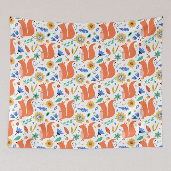 Item preview, Cute squirrels with flowers designed and sold by Mnightsa.