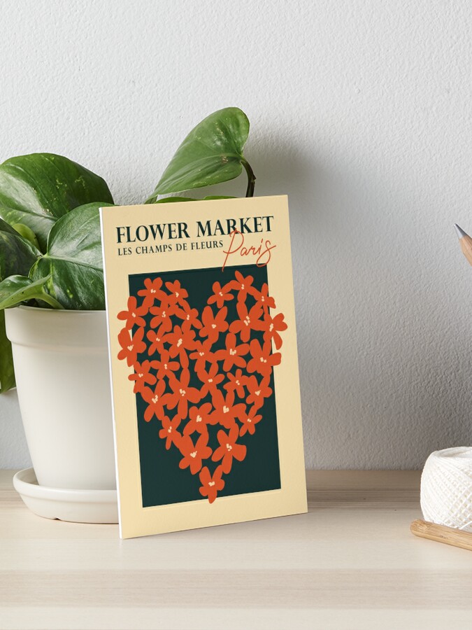 Flower market, Verona, Valentine's Day decor, Heart art, Retro print,  Neutral art, Aesthetic poster, Romantic | Poster