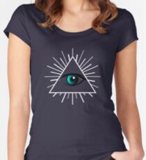 Illuminati Triangle Symbol T-shirt Eye of Providence Tshirt Women's Fitted Scoop T-Shirt