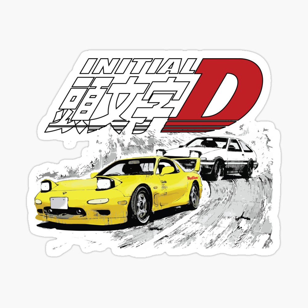 Initial D Fd Rx7 Stage 1 Drifting Keisuke Takahashi S Redsuns Vs Takumi 86 Poster By Cowtowncowboy Redbubble