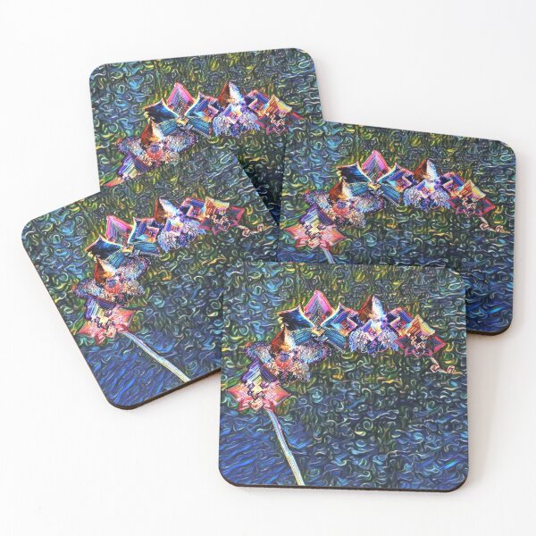 Item preview, orchid, bismuth, gold, pink, rhomb, trend year, blue background designed and sold by Maria Mihailova.