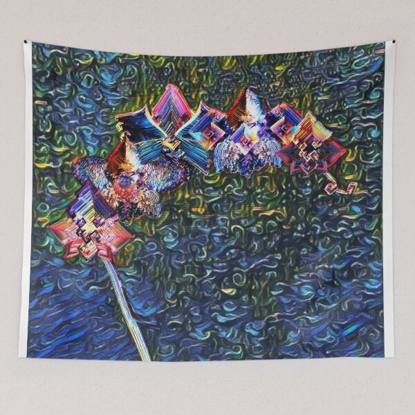 Item preview, orchid, bismuth, gold, pink, rhomb, trend year, blue background designed and sold by Maria Mihailova.