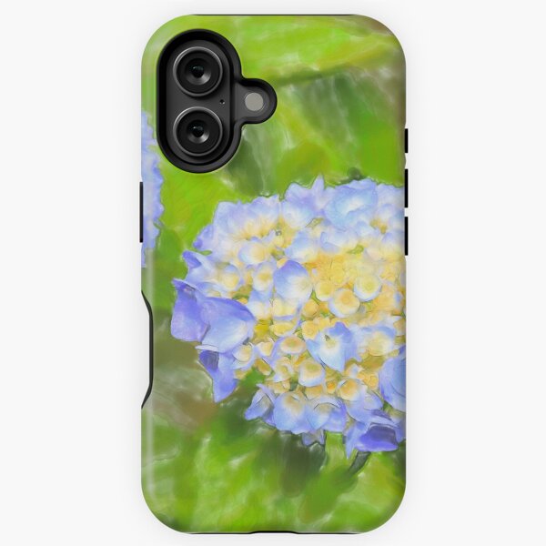 Blue Hydrangea Deux Watercolor iPhone Tough Case