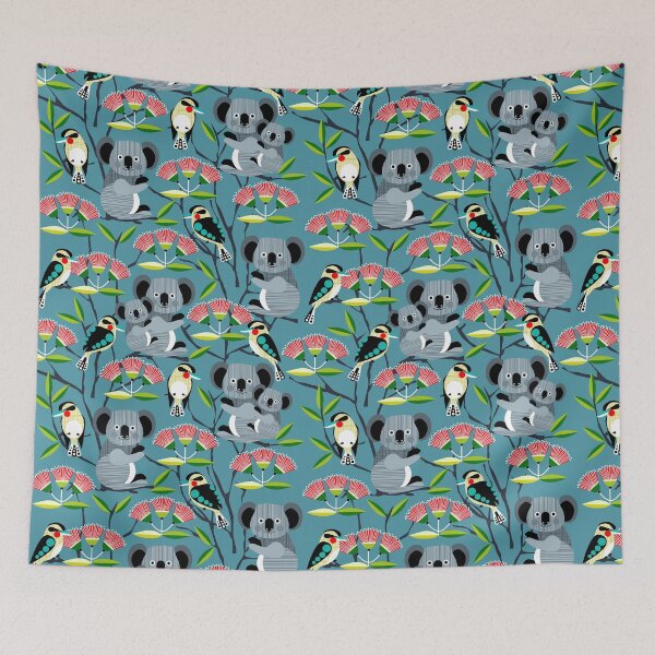 Item preview, Koalas Birds Abstract Flowers designed and sold by SweetPea49.