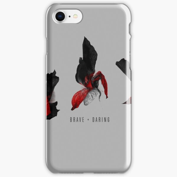 Brave And Daring Quote On Minimal Floral Background iPhone Snap Case