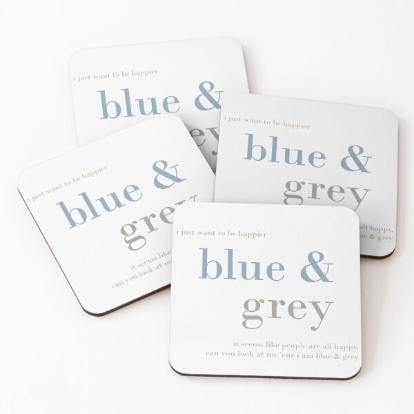 Item preview, BTS blue & grey lyrics designed and sold by Pieces of Bangtan.