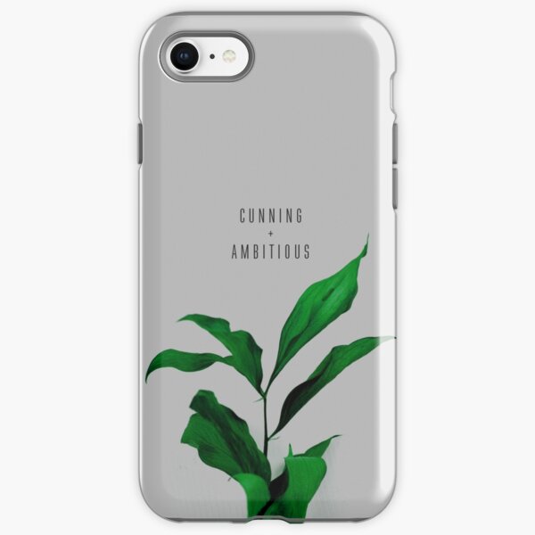 Cunning And Ambitious Quote on Green Floral Background iPhone Tough Case