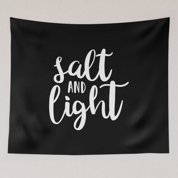 Item preview, Salt and Light Script White designed and sold by themoodydecor.