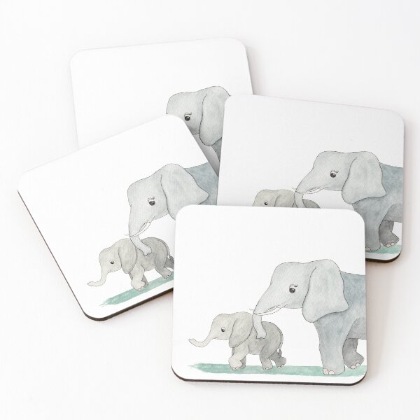 Item preview, Baby and Mama Elephant designed and sold by Art by Kathleen Stuart.