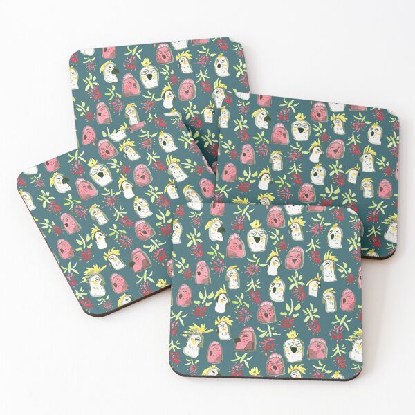 Item preview, Deep Turquoise Green Watercolour Christmas Cockatoo Gallah designed and sold by Lozzie Eliza Designs.