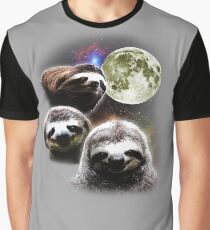 Funny Space Sloths Graphic T-Shirt