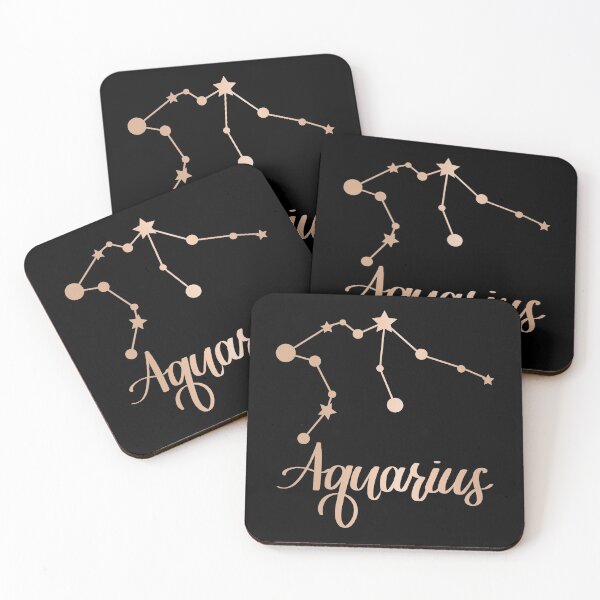 Item preview, Aquarius Zodiac Constellation in Rose Gold - Black designed and sold by Kelly Leung.