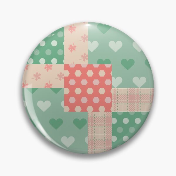 Item preview, Green and pink square patchwork pattern designed and sold by FunnyChameleon.