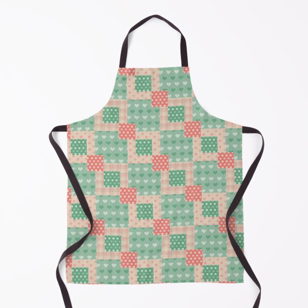 Item preview, Green and pink square patchwork pattern designed and sold by FunnyChameleon.