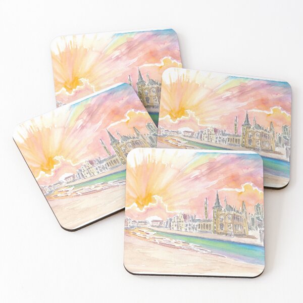 Item preview, Ghent Belgium Historic City Center with Sunset designed and sold by artshop77.