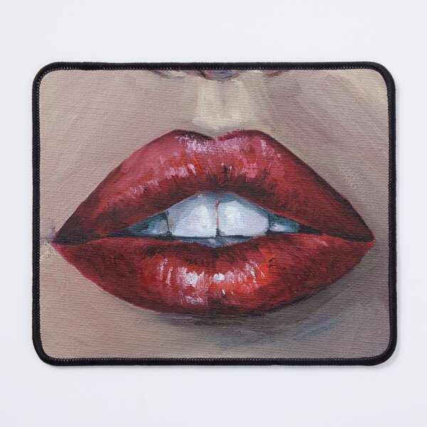 Item preview, Red Woman Lips Oil Painting Print designed and sold by NatalyMak.