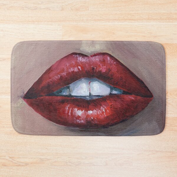 Item preview, Red Woman Lips Oil Painting Print designed and sold by NatalyMak.