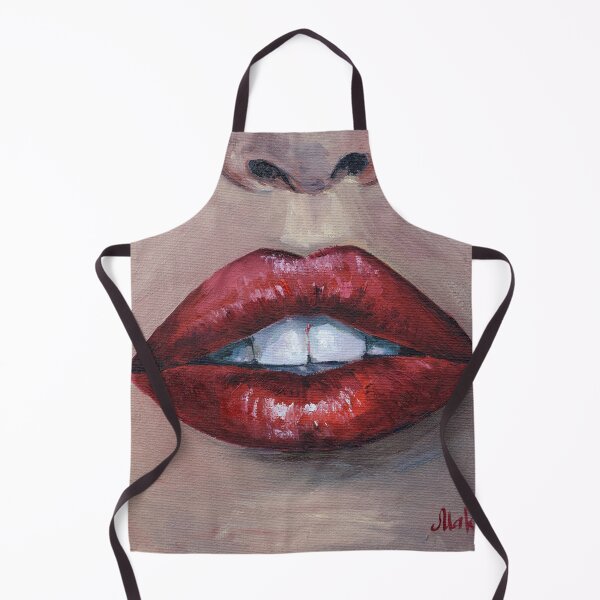 Item preview, Red Woman Lips Oil Painting Print designed and sold by NatalyMak.