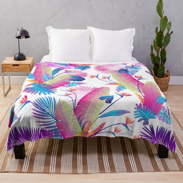 Item preview, Pink neon tropical leaves of palm designed and sold by IrinaVaneeva.