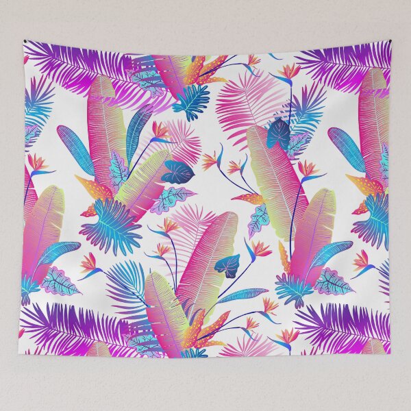 Item preview, Pink neon tropical leaves of palm designed and sold by IrinaVaneeva.
