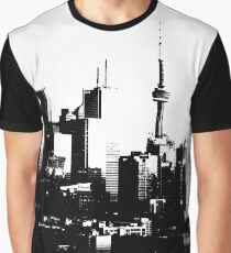 Toronto City Skyline Black and White Graphic T-Shirt