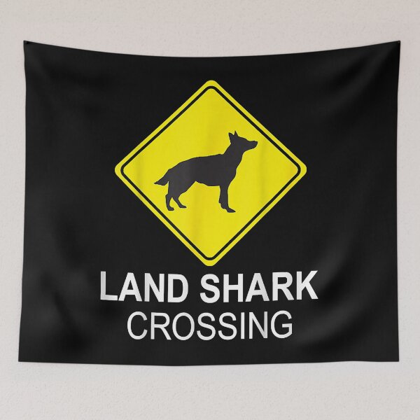 Item preview, Land Shark Crossing - Funny German Shepherd T-Shirt designed and sold by MitchBurge.