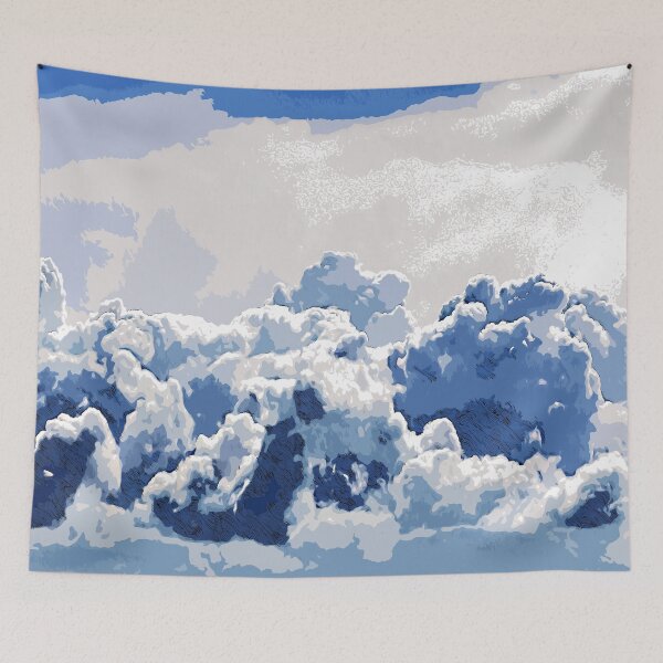 Item preview, White clouds in the blue sky color art  designed and sold by artdragongift 15.