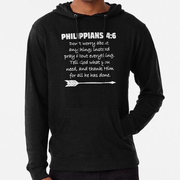 Philippians 4:6 Christian Bible Verse Scripture Design Lightweight Hoodie