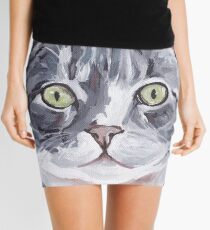 Tabby cat Art by Lee H Keller. Mini Skirt