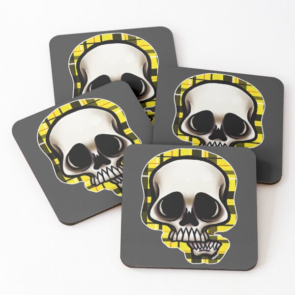 Item preview, Skull Plaid (Yellow Version) designed and sold by JanGrackle.