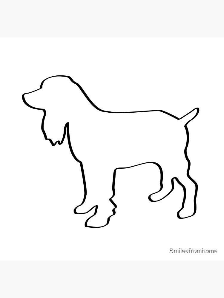 "Dog Outline Cocker Spaniel Gifts" Throw Pillow by 8milesfromhome