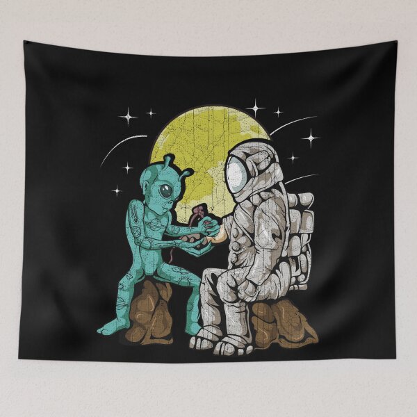 Item preview, Alien Inking Astronaut Tattoo Vintage Tattoo Artist designed and sold by JeffPriapiStore.