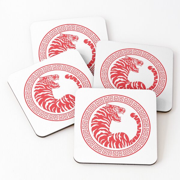 Item preview, Red Tiger and greca design designed and sold by JAG2B.