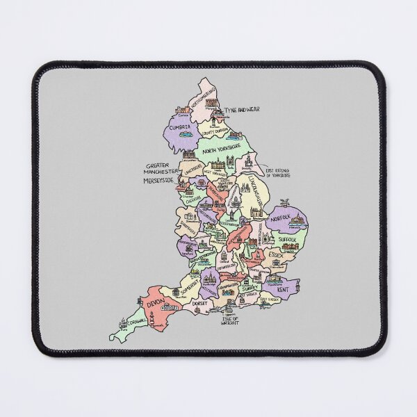 Item preview, Colorful Map of England designed and sold by Sheridan T.