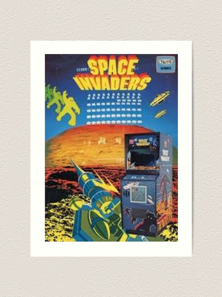 space invaders arcade game art print for sale by philwill47 redbubble