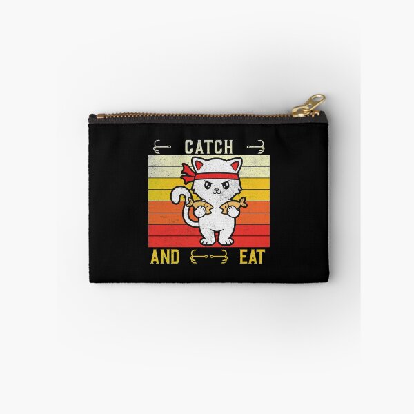 Item preview, cat catch and eat-funny animals typography designed and sold by Hartics.