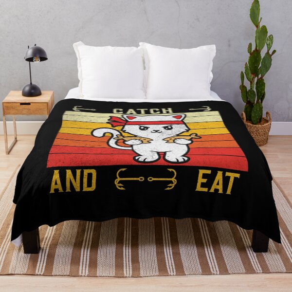Item preview, cat catch and eat-funny animals typography designed and sold by Hartics.
