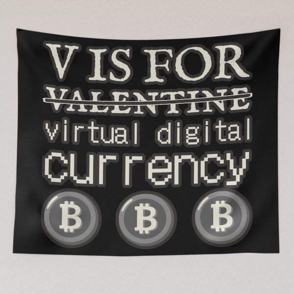 Item preview, V Is For Virtual Digital Currency, Fun Valentine Bitcoin Design designed and sold by TrulyEpoque.
