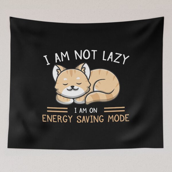 Item preview, cat i'm not lazy i'm on energy saving mode-funny animals typography designed and sold by Hartics.